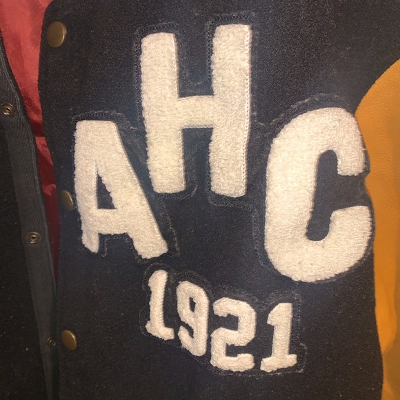 Akoo Brand Marauder Jet Black Wool Leather Letterman Jacket XL - Picture 4 of 11